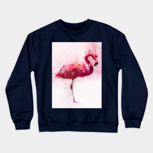 Dramabite Watercolor flamingo artistic painting pink Crewneck Sweatshirt